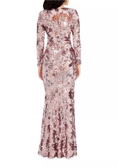 Dress the Population Alessandra Sequin Floral Mermaid Gown