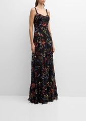 Dress the Population Anabel Floral Sequin Sweetheart Gown