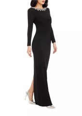 Dress the Population Anne Embellished Wrap-Front Gown