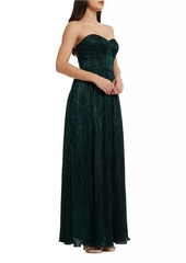 Dress the Population Audrina Plissé Strapless Gown