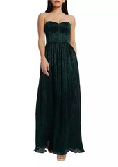 Dress the Population Audrina Plissé Strapless Gown