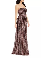 Dress the Population Audrina Sequin Chevron Gown