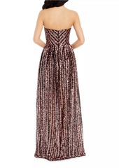 Dress the Population Audrina Sequin Chevron Gown