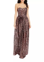 Dress the Population Audrina Sequin Chevron Gown