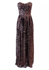 Dress the Population Audrina Sequin Chevron Gown