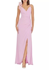 Dress the Population Camelia Ruched Maxi Wrap Dress