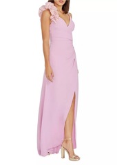 Dress the Population Camelia Ruched Maxi Wrap Dress