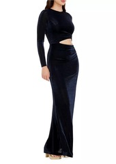 Dress the Population Candace Metallic Jersey Cut-Out Maxi Dress