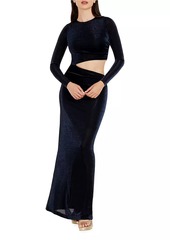 Dress the Population Candace Metallic Jersey Cut-Out Maxi Dress