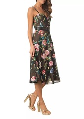 Dress the Population Carlita Belted Embroidered Midi-Dress