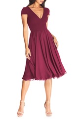 Dress the Population Corey Chiffon Fit & Flare Cocktail Dress in Dark Magenta at Nordstrom