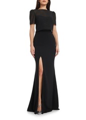 Dress the Population Amanda Puff Sleeve Trumpet Gown