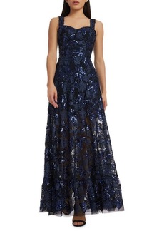 Dress the Population Anabel Floral Sequin Fit & Flare Gown