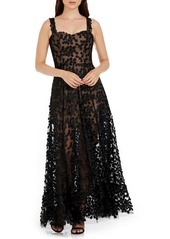 Dress the Population Anabel Semisheer Sweetheart Neck Gown