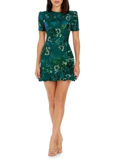 Dress the Population Brittany Sequin Embroidered Cocktail Minidress