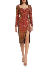 Dress the Population Davina Sequin Long Sleeve Cocktail Dress