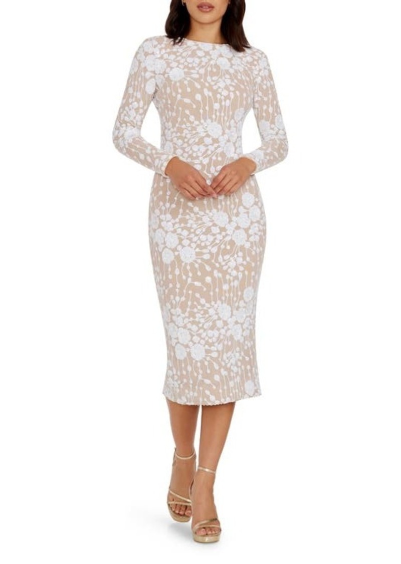 Dress the Population Emery Sequin Long Sleeve Body-Con Midi Dress