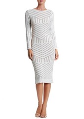 Dress the Population Emery Sequin Stripe Long Sleeve Cocktail Dress