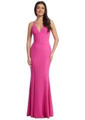 Dress the Population Iris High-Slit Evening Gown - Bright Fuschia