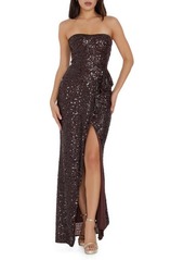 Dress the Population Kai Strapless Sequin Gown