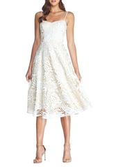 Dress the Population Layla Embroidered Sequin Fit & Flare Dress in Off White at Nordstrom
