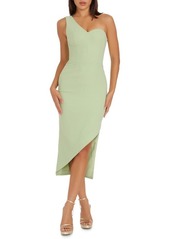 Dress the Population Magnolia One-Shoulder Asymmetric Body-Con Midi Dress