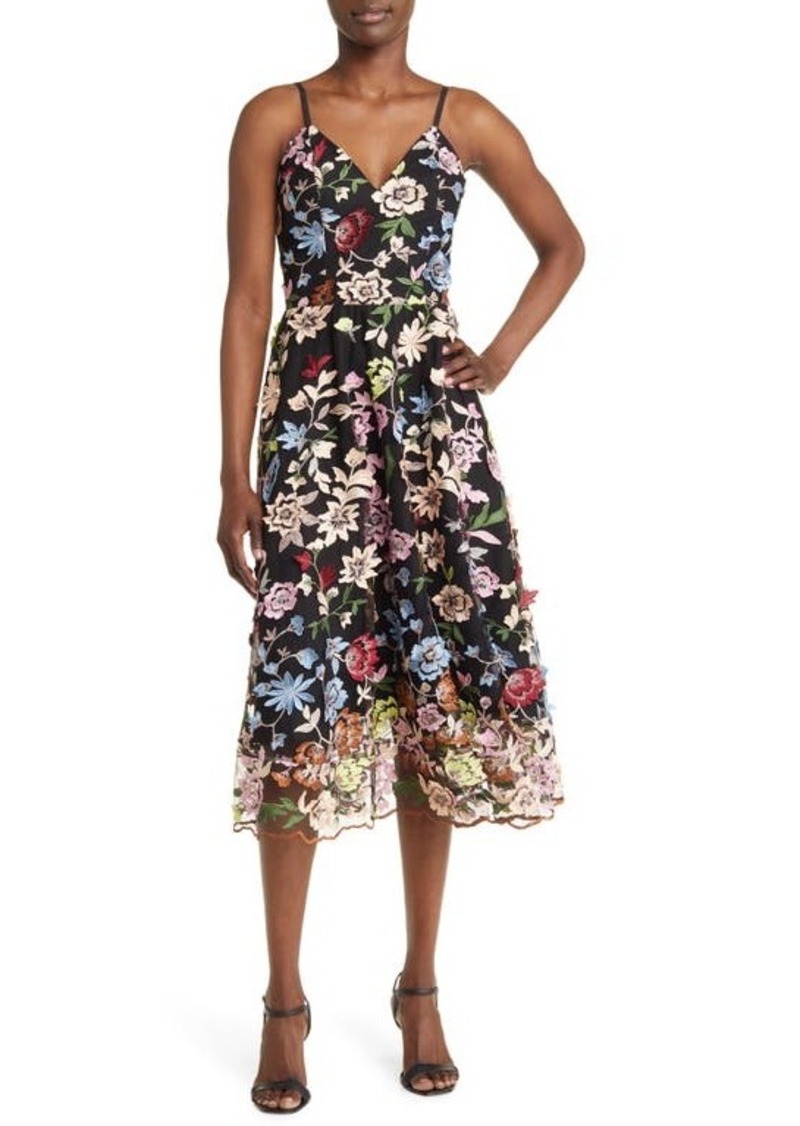 Dress the Population Maren Floral Embroidery Fit & Flare Cocktail Dress
