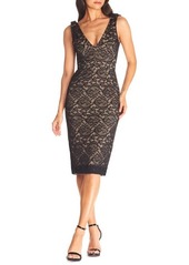 Dress the Population Mary Lace Body-Con Cocktail Dress in Black at Nordstrom