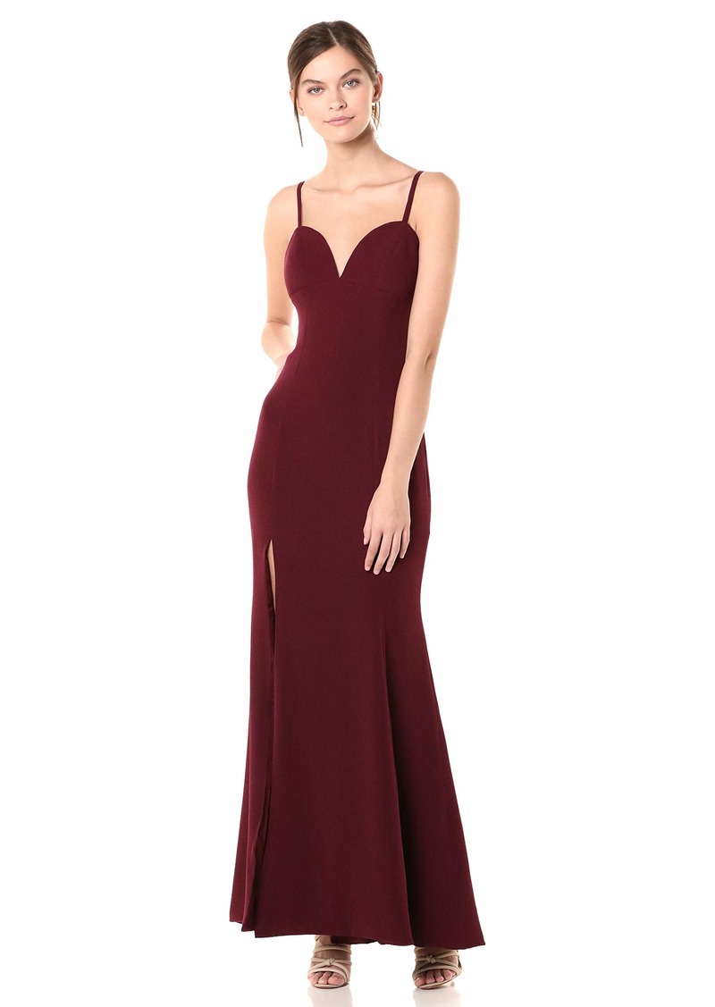 Dress the Population Women's Alejandra Sleeveless Long Stretch Gown with Slit Dress  XL