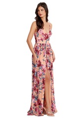 Dress the Population Women's Danae Floral-Print Maxi Dress - Peach Mult