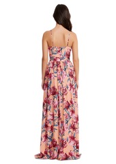 Dress the Population Women's Danae Floral-Print Maxi Dress - Peach Mult