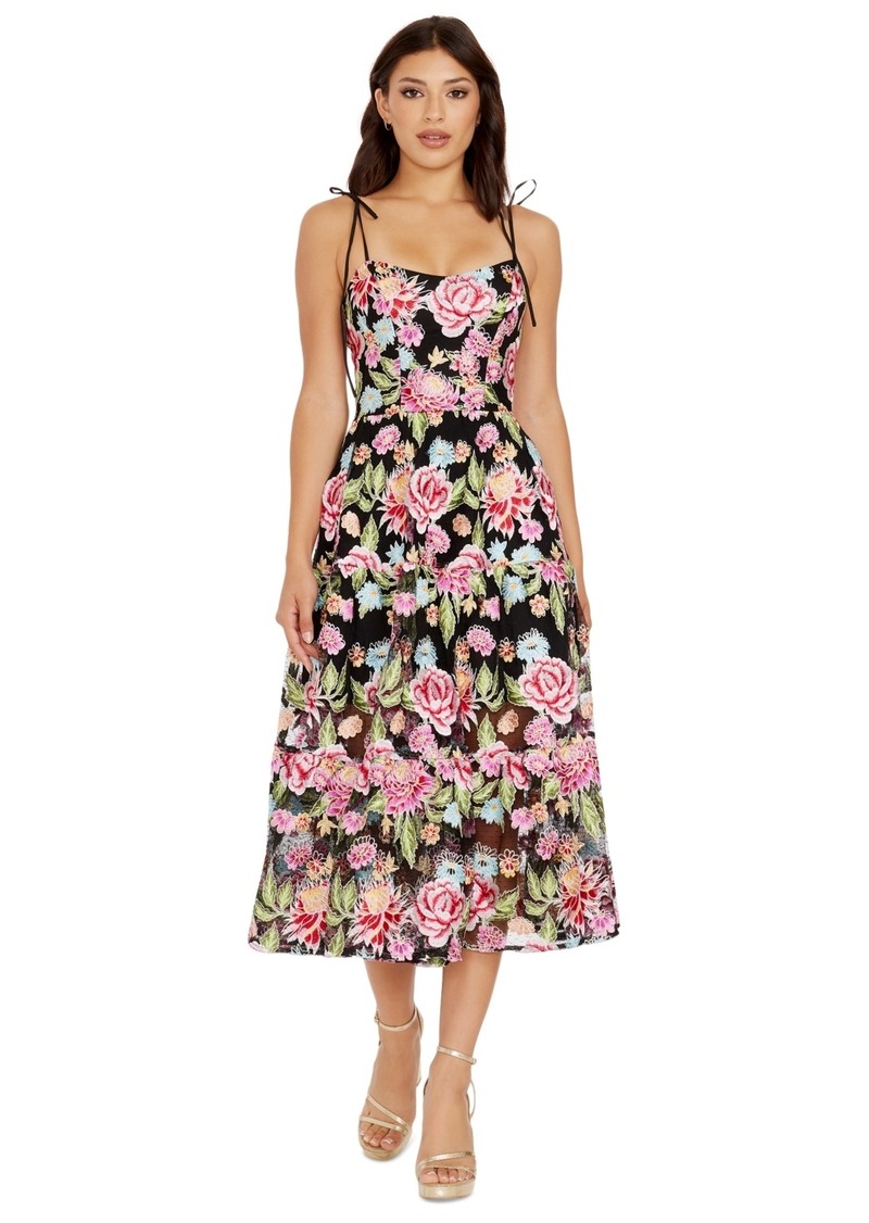 Dress the Population Women's Dream Sweetheart-Neck Dress - Pink Rose Multi