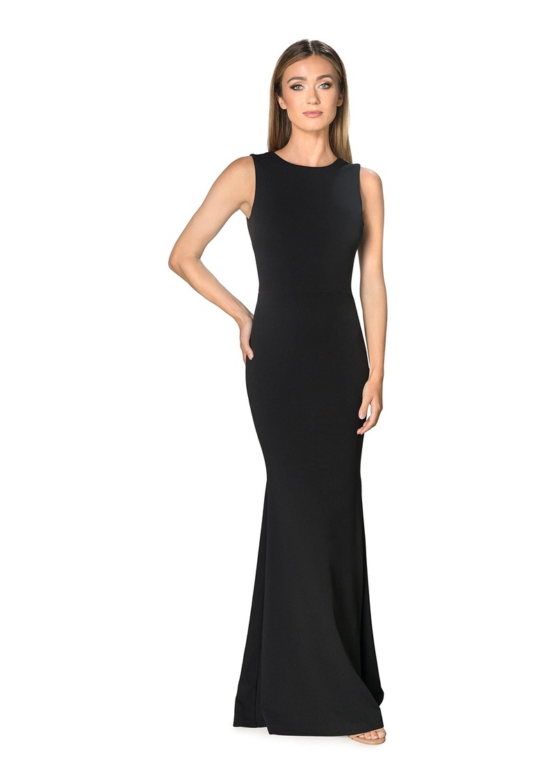 Dress the Population Women's Leighton Crepe Maxi Bodycon High Neck Gown