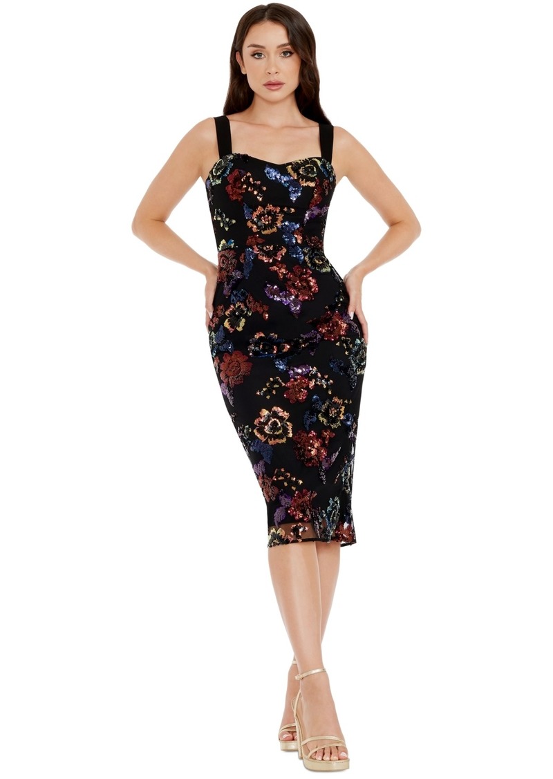 Dress the Population Women's Nicole Floral-Sequin Bodycon Dress - Black Multi
