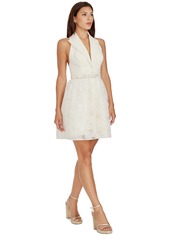 Dress the Population Women's Saxon Floral Fit & Flare Dress - Ivory