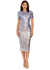 Dress the Population Women's Sequin Midi Dress - Silver Multi