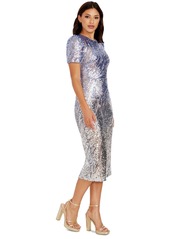 Dress the Population Women's Sequin Midi Dress - Silver Multi