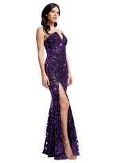 Dress the Population Women's Sequined Embroidered Strapless Gown - Midnight