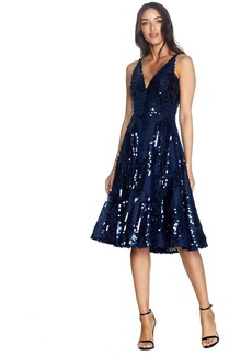 Dress the Population Women's Sophie Sleeveless Fit & Flare Sequin Short Party Dress -