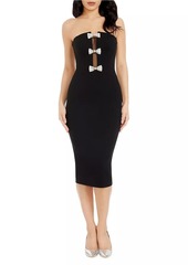 Dress the Population Erica Crystal-Embellished Strapless Body-Con Midi-Dress