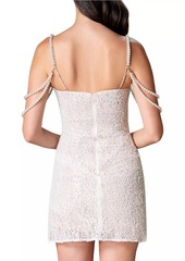 Dress the Population Farrah Imitation Pearl-Embellished Sequined Minidress