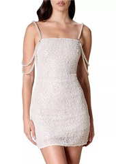 Dress the Population Farrah Imitation Pearl-Embellished Sequined Minidress