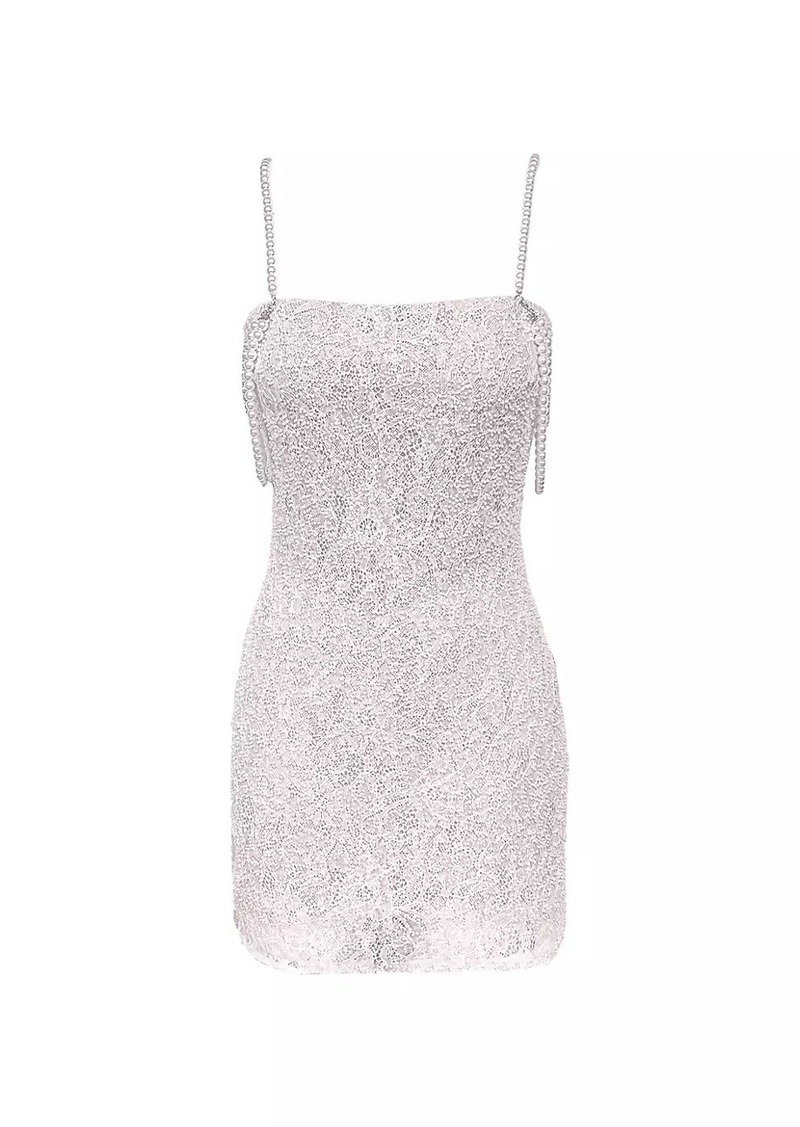 Dress the Population Farrah Imitation Pearl-Embellished Sequined Minidress