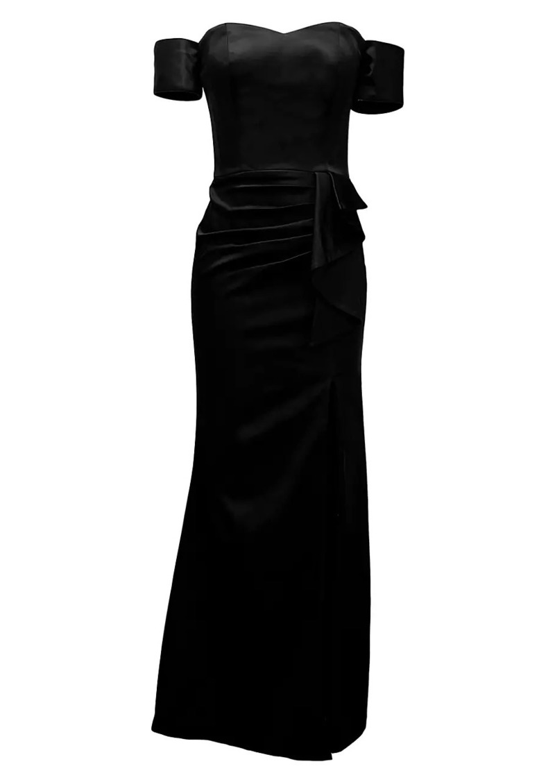 Dress the Population Gabrielle Stretch Satin Gown