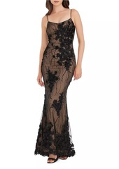 Dress the Population Giovana Floral Tulle Mermaid Gown