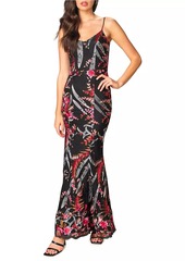 Dress the Population Giovanna Floral Mermaid Gown