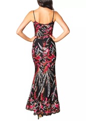 Dress the Population Giovanna Floral Mermaid Gown