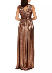 Dress the Population Jaclyn Metallic Foil Jersey Gown