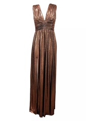 Dress the Population Jaclyn Metallic Foil Jersey Gown