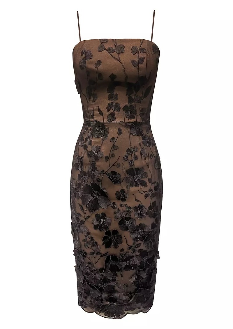 Dress the Population Josselyn Embroidered Floral Sheath Dress